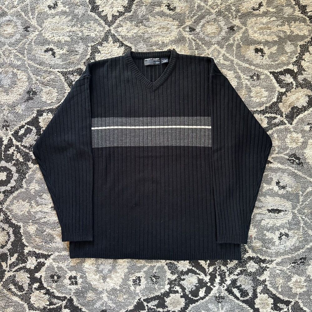 Vintage point zero Black pullover V-neck sweater size Large